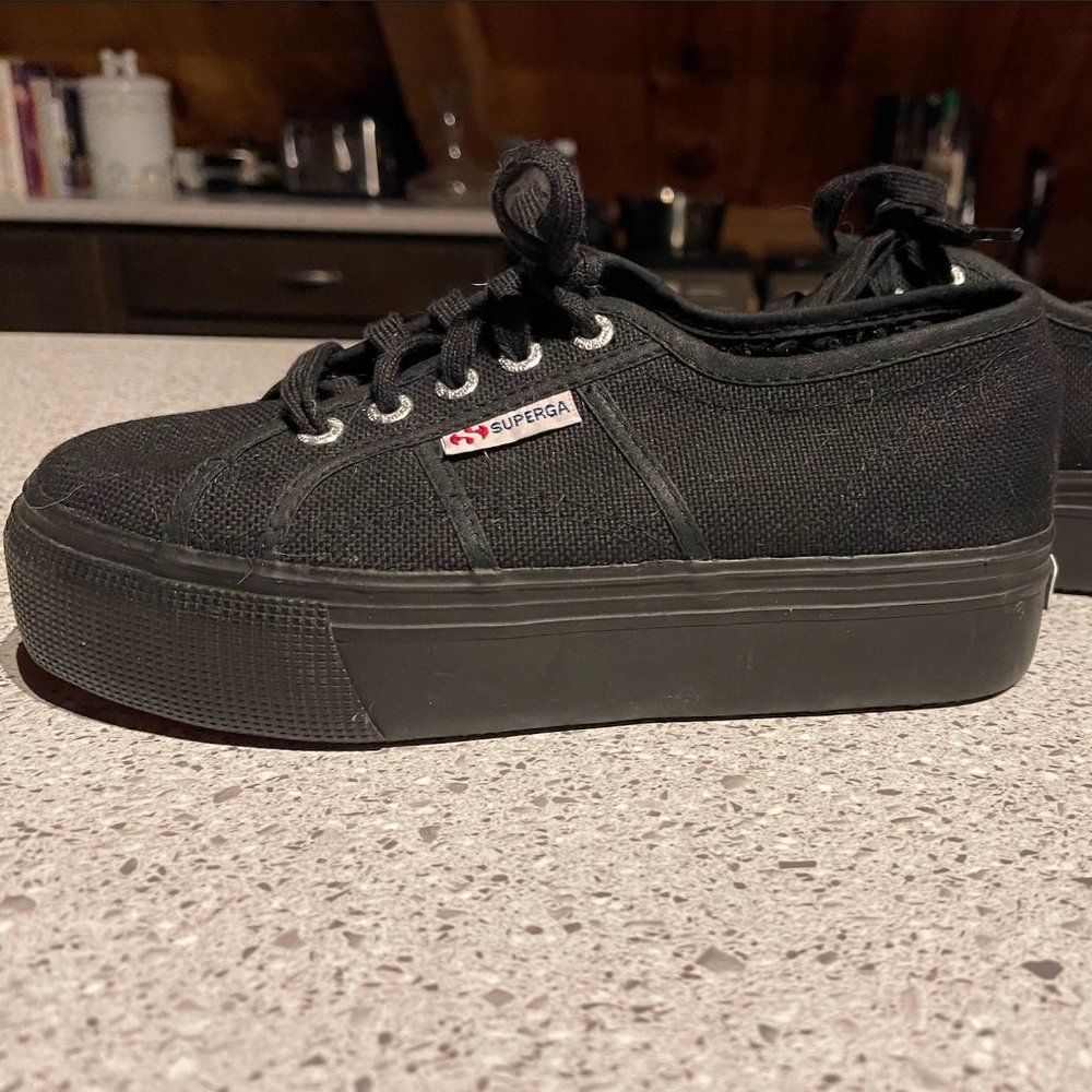 Superga 2790 COTW Full Black Platform Sneaker